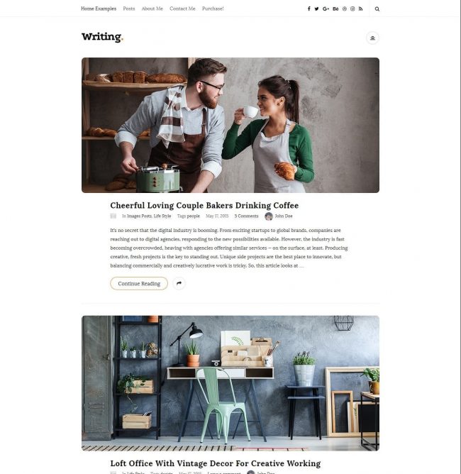 Writing Blog Theme